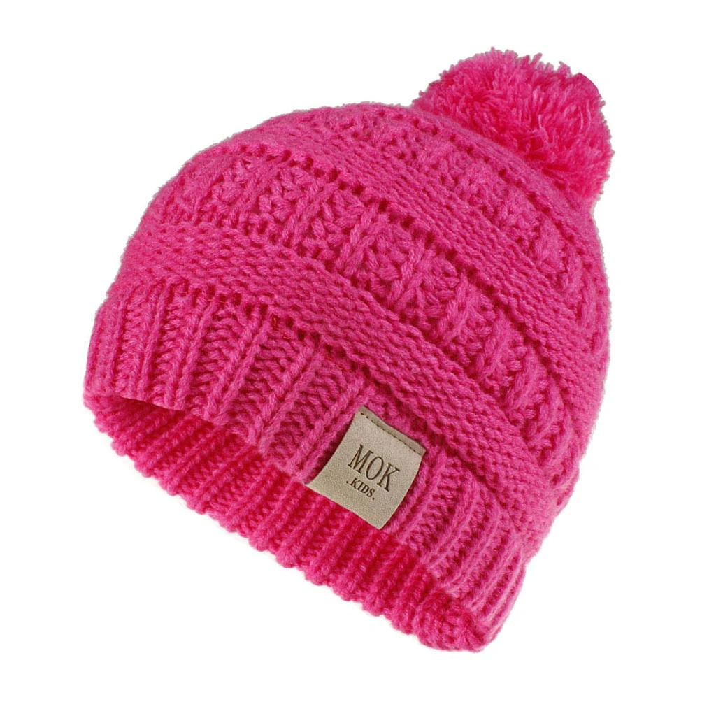 New Fashion Newborn Cute Baby Beanies Boys Girls Winter Keep Warm Hat Kids Knitted Wool Hemming Hat Fit Boy Cap Knitted 904