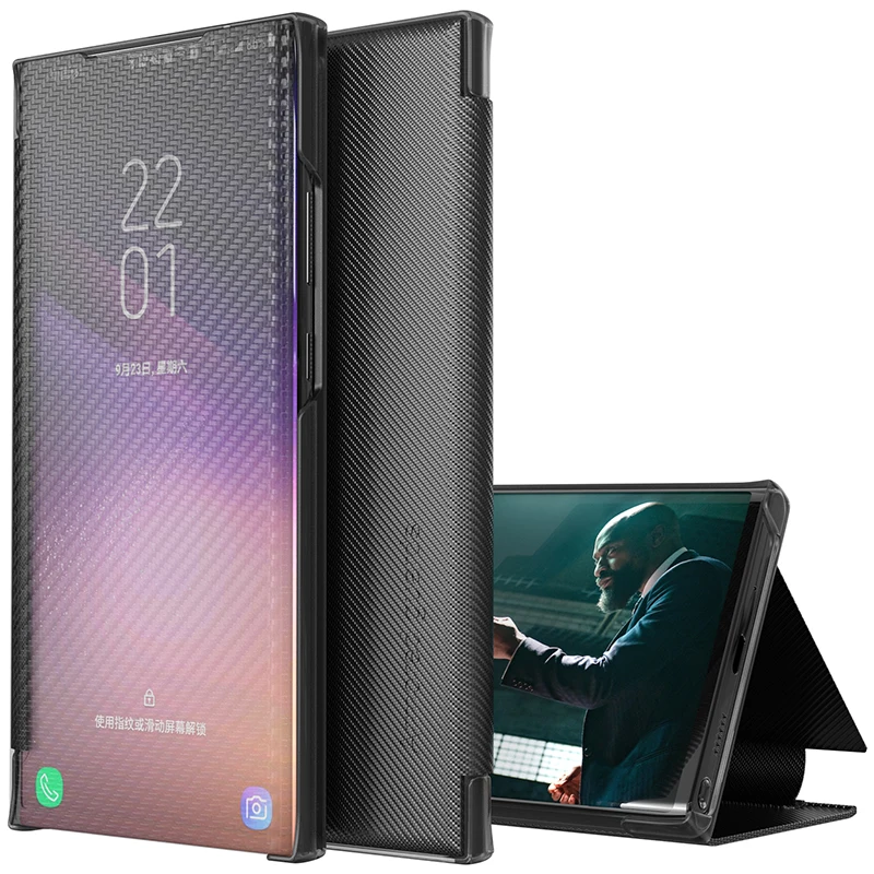 Умный чехол для Huawei P30 Lite Honor 20 30 Pro Nova 7 5T Y9 Prime 2019 с NFC матовый чехол-книжка из