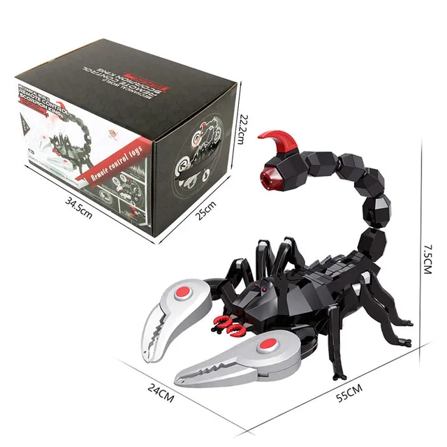 Big size Realistic Black RC Scorpion Remote Control Infrared Dark Scorpion with Sounds Flashing Eyes tricky toys for Kids Adults 4