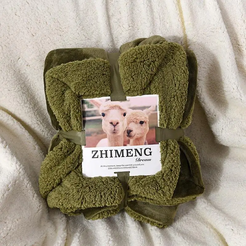 Взвешенная фланель, Флисовое одеяло зимний взрослый мягкий толстый плед с искусственной меховой подкладкой для дивана кровати дивана SD01 - Цвет: Pure green