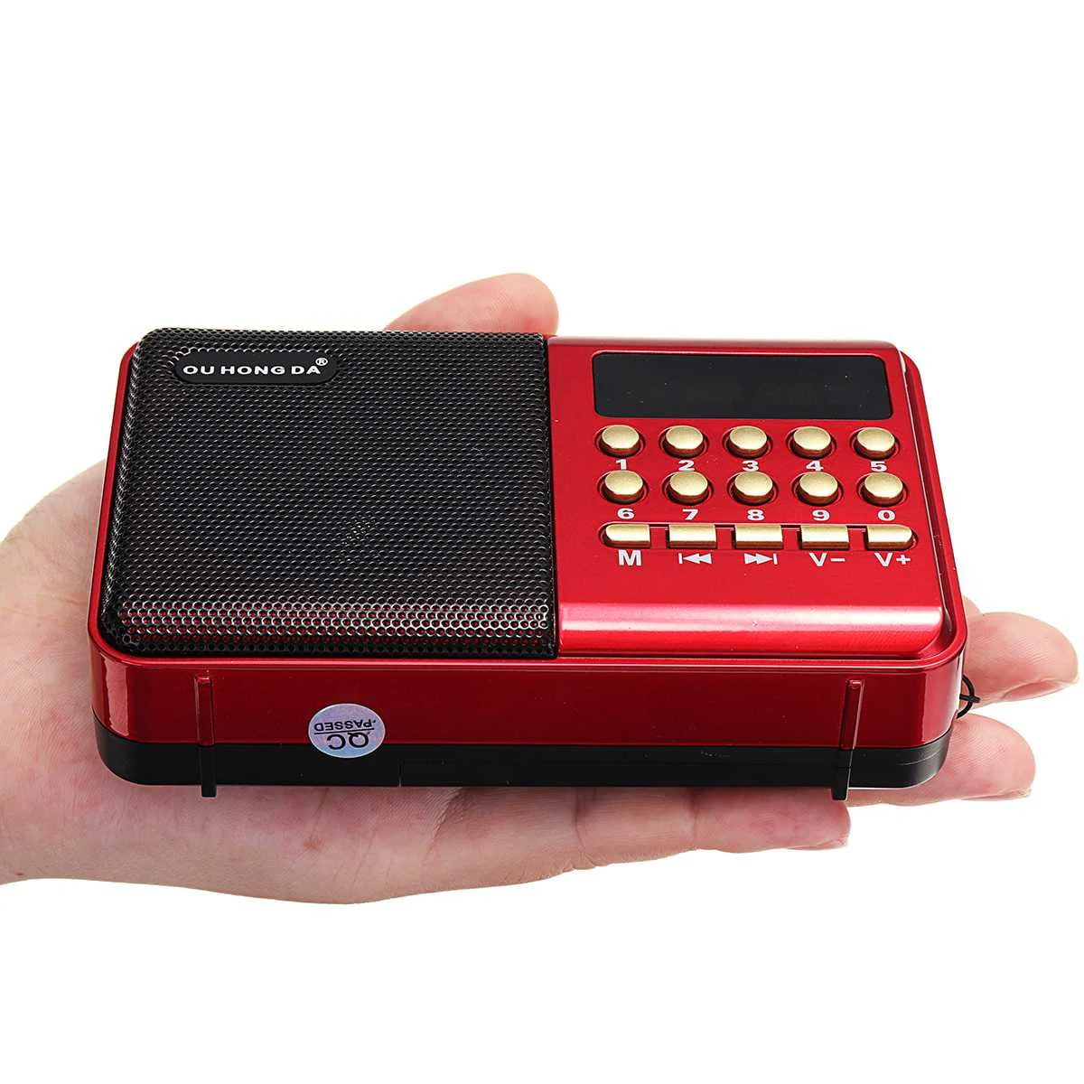 novo mini rádio portátil handheld digital fm usb tf player recarregável