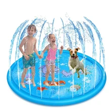 

100cm Children Play Water Mat Outdoor Inflatable Spray Water Sprinkler Mat Lawn Beach Sea Inflatable Water Spray Pads dropship