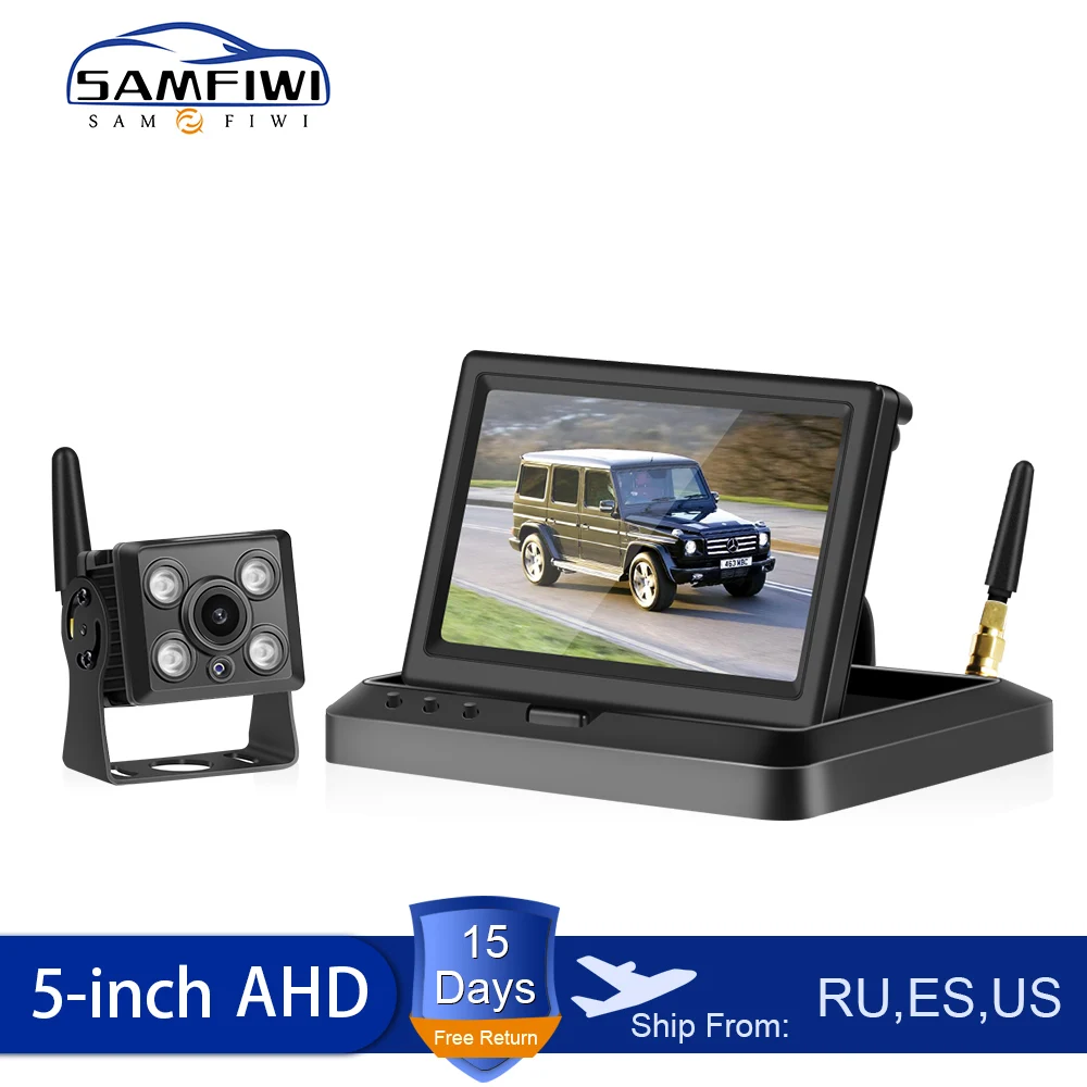AHD беспроводной автомобильный монитор экран 5 дюймов TFT LCD IR камера заднего вида