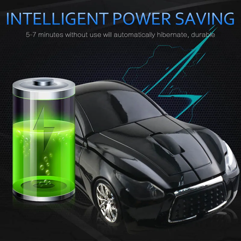 

2.4GHz Wireless Cordless Optical Mouse Car Shape Mice +USB Receiver for PC Laptop OUJ99