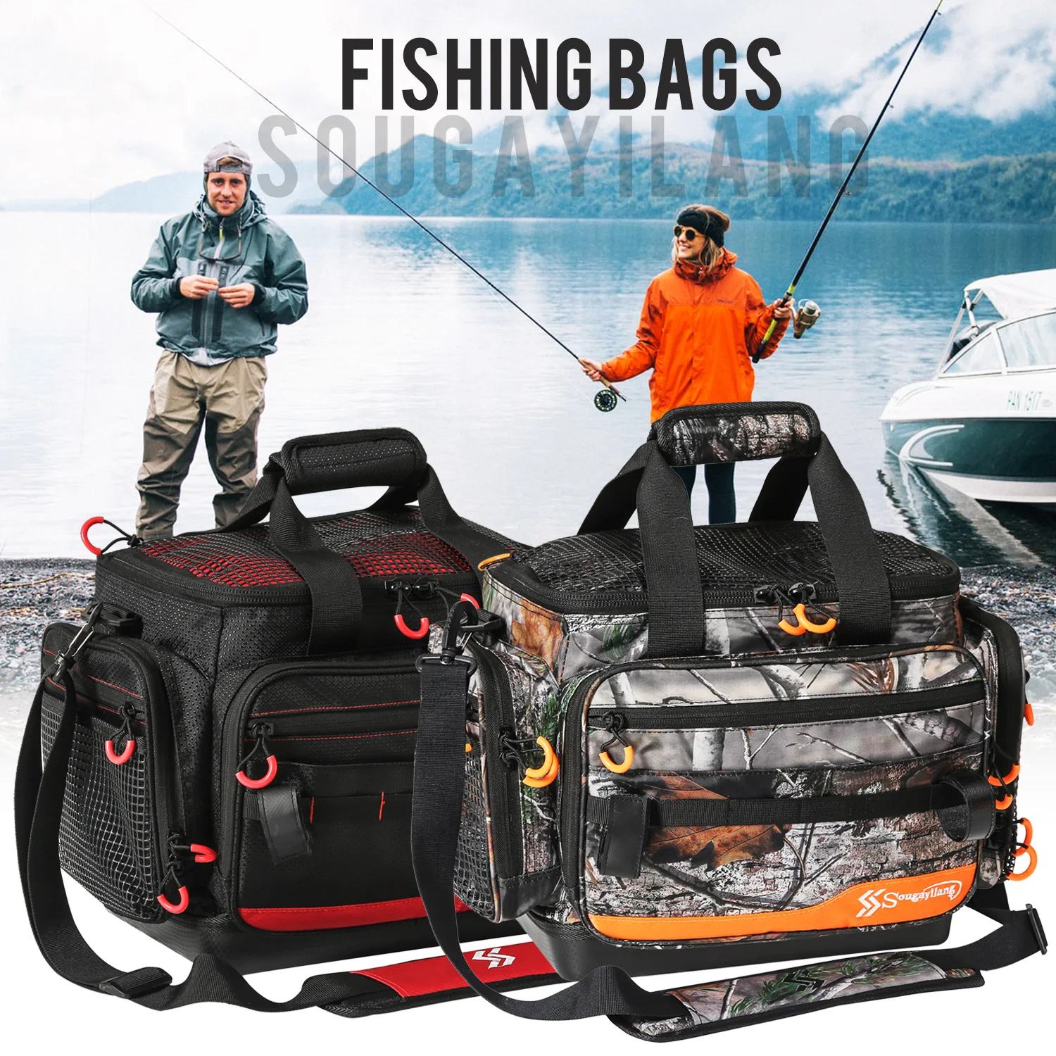 Fishing Tackle Bags Water-Resistant Fishing Gear Bags Portable