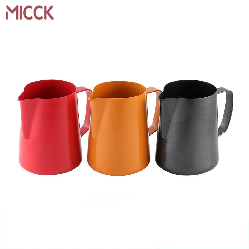 

MICCK Stainless Steel Frothing Pitcher Pull Flower Cup Kitchen Milk Frothing Jug Espresso Latte Coffee Milk Mugs Barista Craft