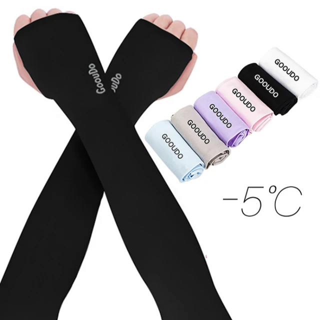 Plaid Sunscreen Gloves Ice Viscose Uv Protection Sleeves Long Arm