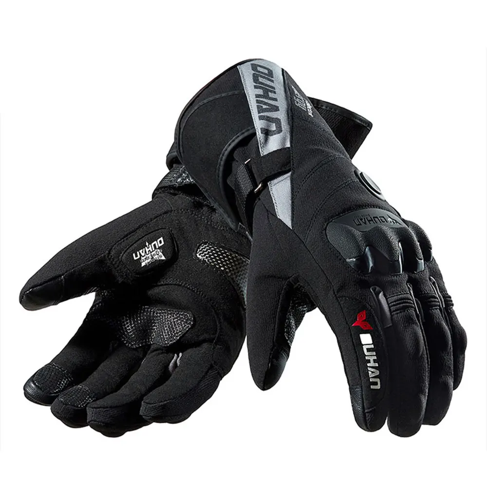 DUHAN мотоциклетные перчатки зимние водонепроницаемые перчатки с подогревом Guantes Moto с сенсорным экраном на батарейках мотоциклетные гоночные перчатки для верховой езды - Цвет: DS-1910 Gray