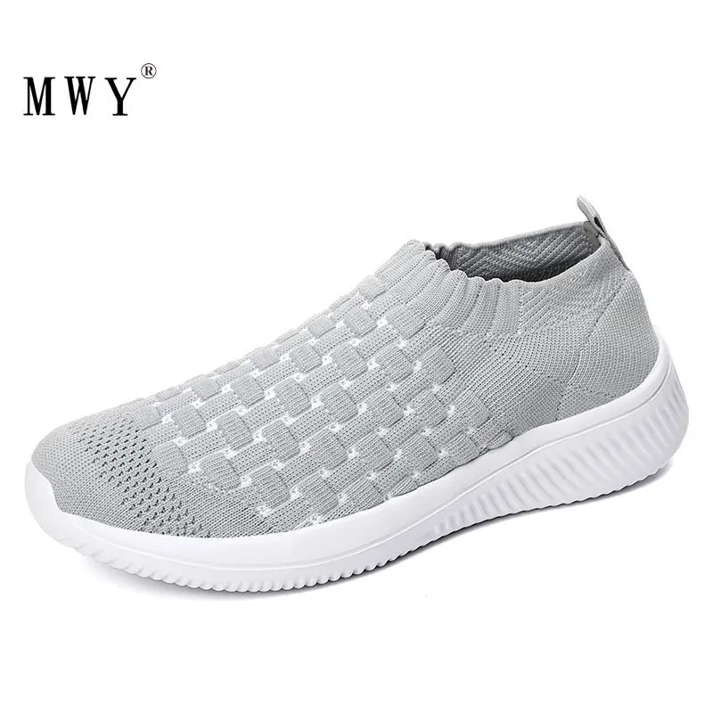 MWY/модные трикотажные носки; кроссовки; Женская Повседневная дышащая обувь без застежки; женские кроссовки; Gympen Dames; лоферы на плоской подошве; женская обувь