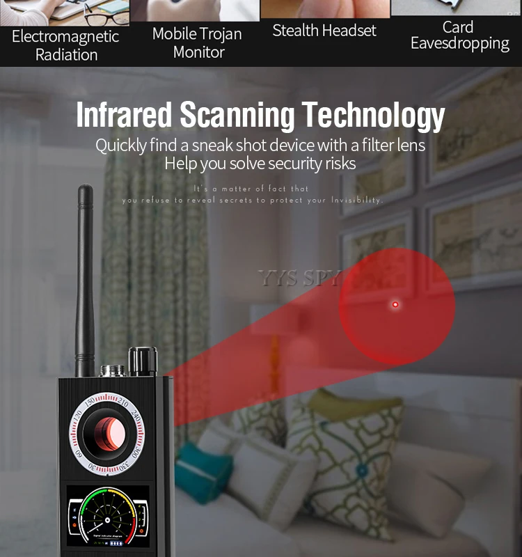 K68 анти шпион беспроводной RF детектор сигнала Ошибка GSM gps трекер Скрытая камера подслушивающее устройство Военная профессиональная версия