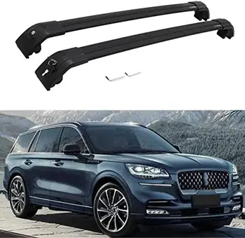 

2Pcs Fit for Lincoln Aviator 2018 2019 2020 Lockable Crossbars Cross Bar Roof Rack Rail Holder Cargo Carrier - Black