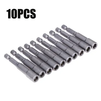 

10pcs Magnetic Nut Driver Socket Quickly Release Impact Hex Shank Screwdriver Head Power Drilling Tools