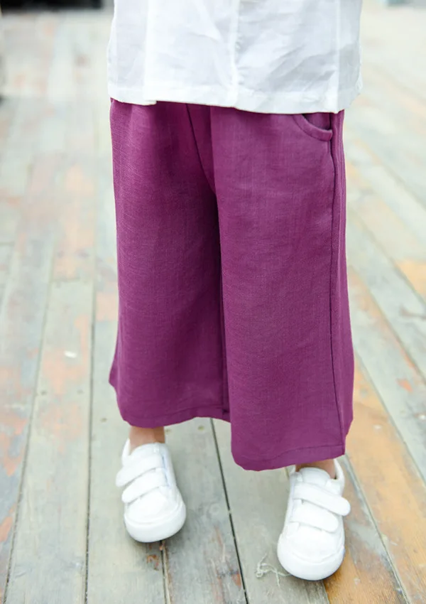 Весна-лето г., стиль, корейский стиль, для маленьких девочек, хлопковые, льняные, дышащие, большие противомоскитные штаны Свободные Штаны