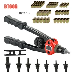 Jeu d'outils de rivetage avec stores à main, pince à Riveter avec mandrins manuels, Machine à rivets filetés avec écrous m3 m12, BT 606 