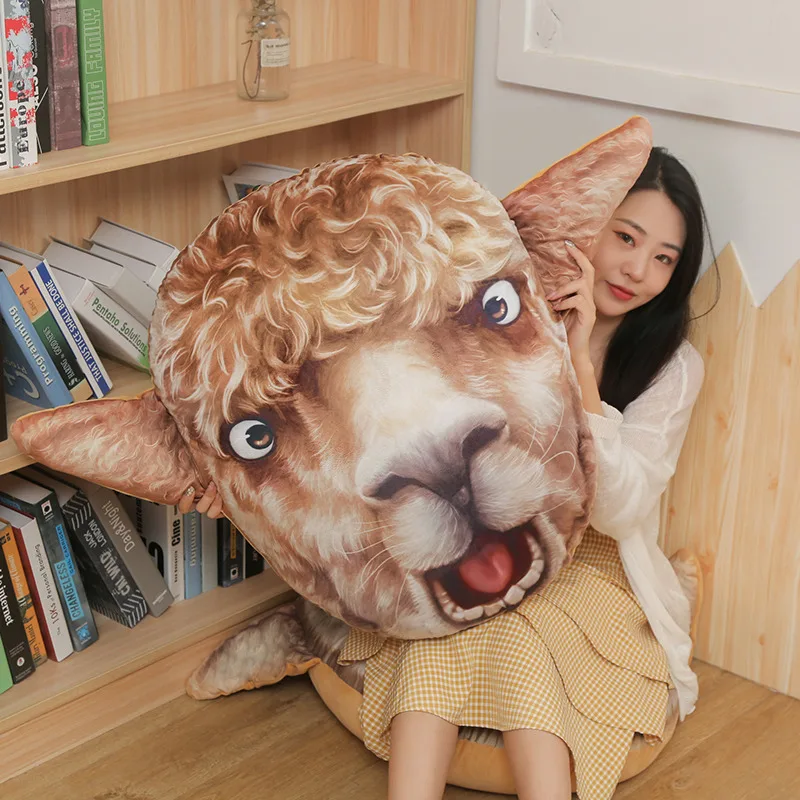 3D симуляция альпаки кукла подушка мягкая кукла милая забавная трава китайский мем "Mud Horse" креативные плюшевые игрушки животные игрушечная овечка мягкая игрушка