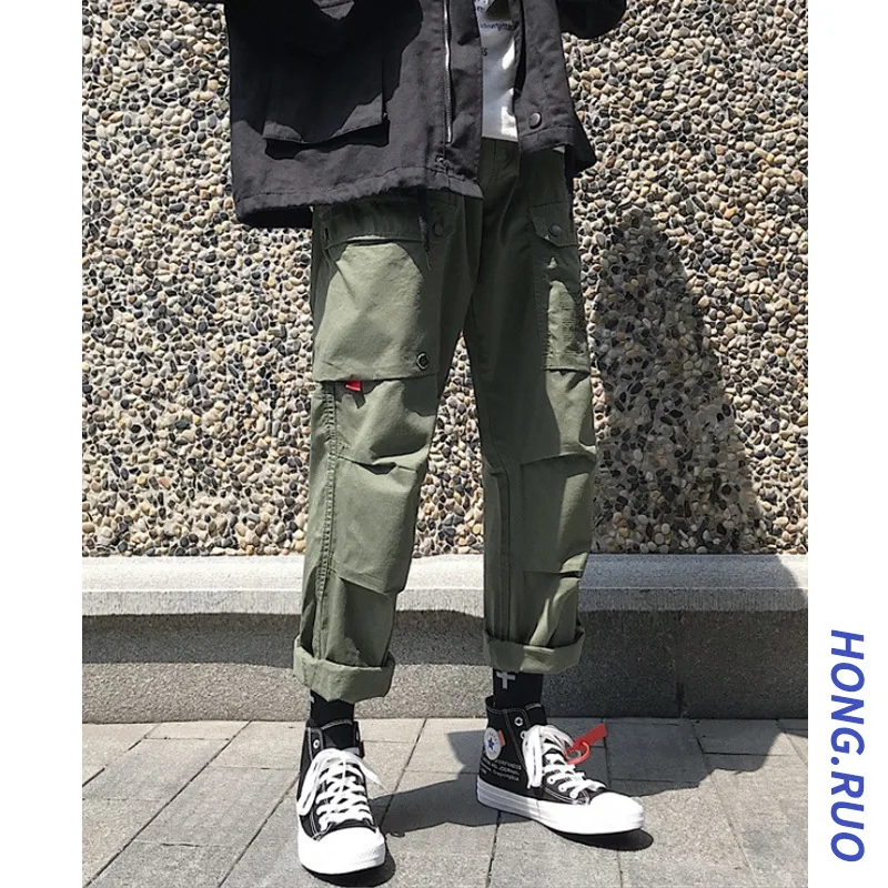 

Casual Pants Men Spring Korean-style Loose-Fit Popular Brand Workwear Straight-leg Pants Versatile Students Pants Multi-pockets