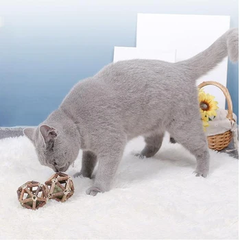 

Pet toy ball cat wood teng mint ball chew bite-resistant cat educational toy Molar cleaning irregular healthy exercise pet ball