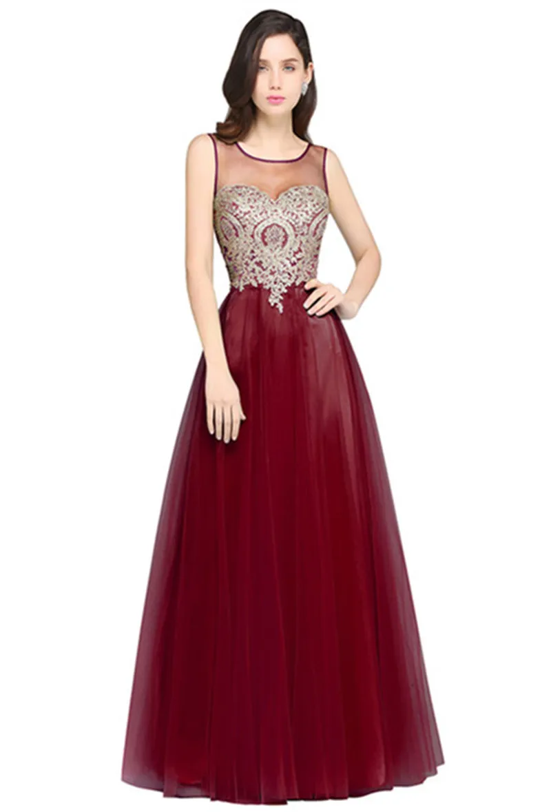 24 часа элегантное кружевное длинное вечернее платье vestido de festa сексуальный тюлевый с открытой спиной вечернее платье De Soiree Longo - Цвет: Бургундия