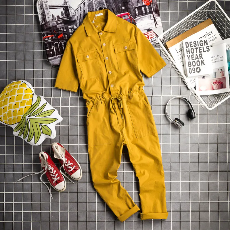  IXYHPJP Men Jumpsuits Solid Color Loose Summer