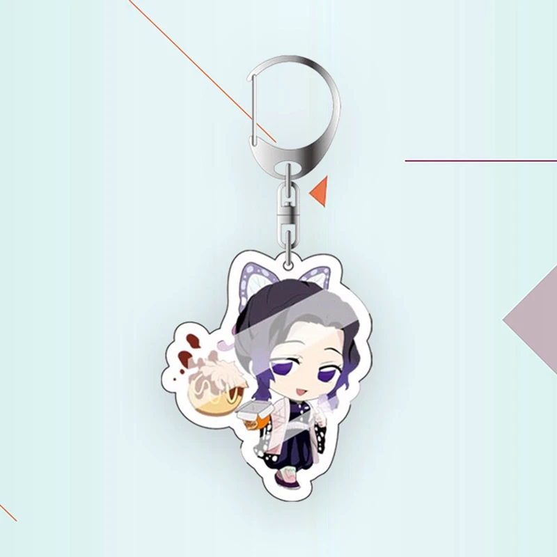Аниме Demon Slayer Kimetsu no Yaiba брелок Kamado Tanjirou Nezuko Agatsuma Zenitsu Rengoku Kyoujurou cute fun акриловое кольцо для ключей