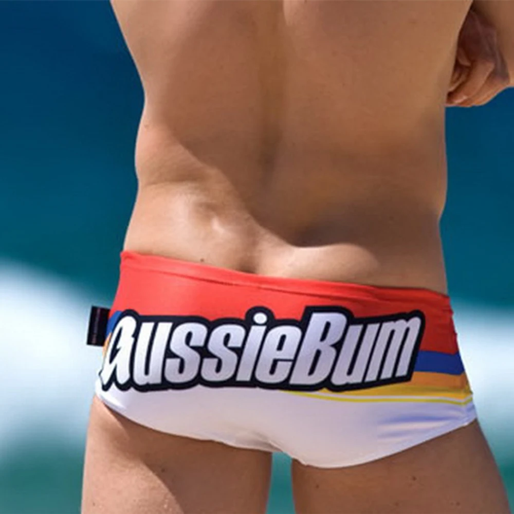 

Fashion Rainbow Triangle Swimming Trunks European And American Men's Stripes Beach Surfing Outfit Summer Hot Spring Pants Bikini