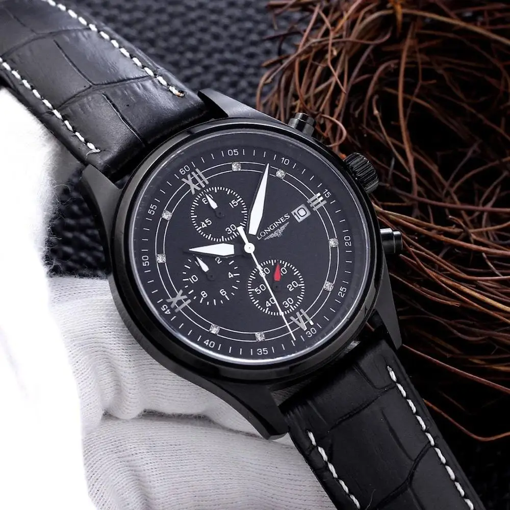 

Longines-high-end relógio masculino mecânico relógio de pulso masculino pulseira de aço inoxidável clássico 032 relógio de moda
