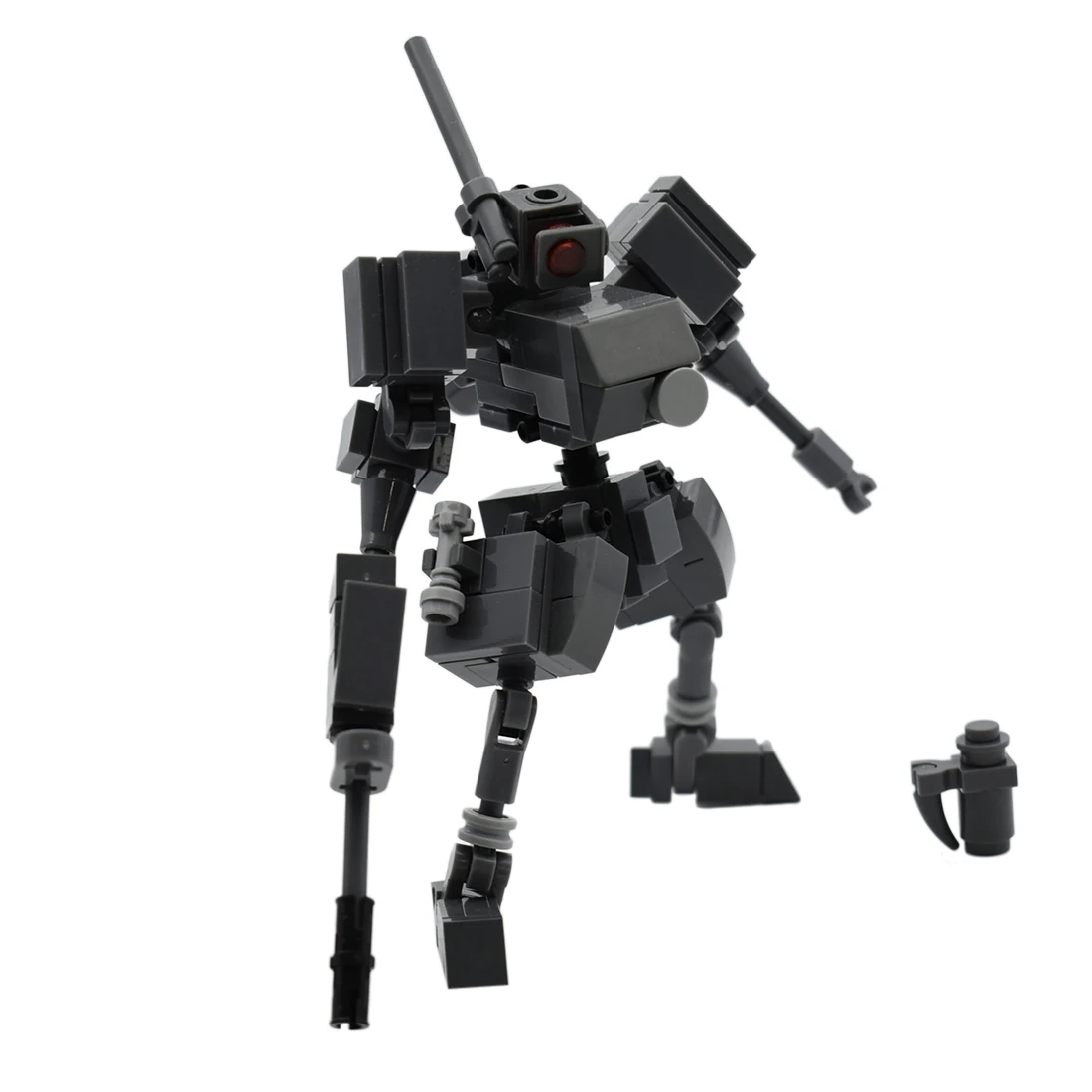 

New Hot DIY 125Pcs MOC Small Mecha Guards Model Small Particle Building Blocks Educational Toy Set- Dark Grey