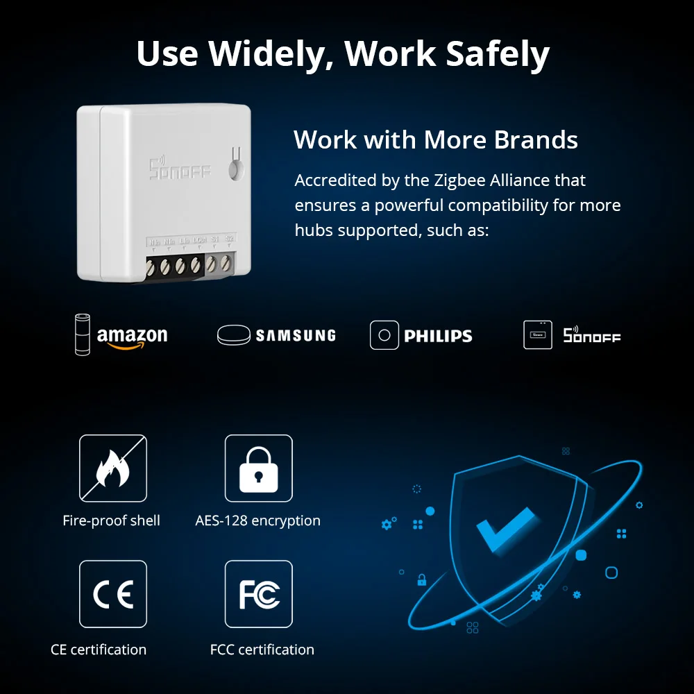SONOFF ZBMINI Two-Way Smart Switch Zigbee 3.0 Remote Control via eWeLink SmartThings Hub Voice Control via Alexa Google Home