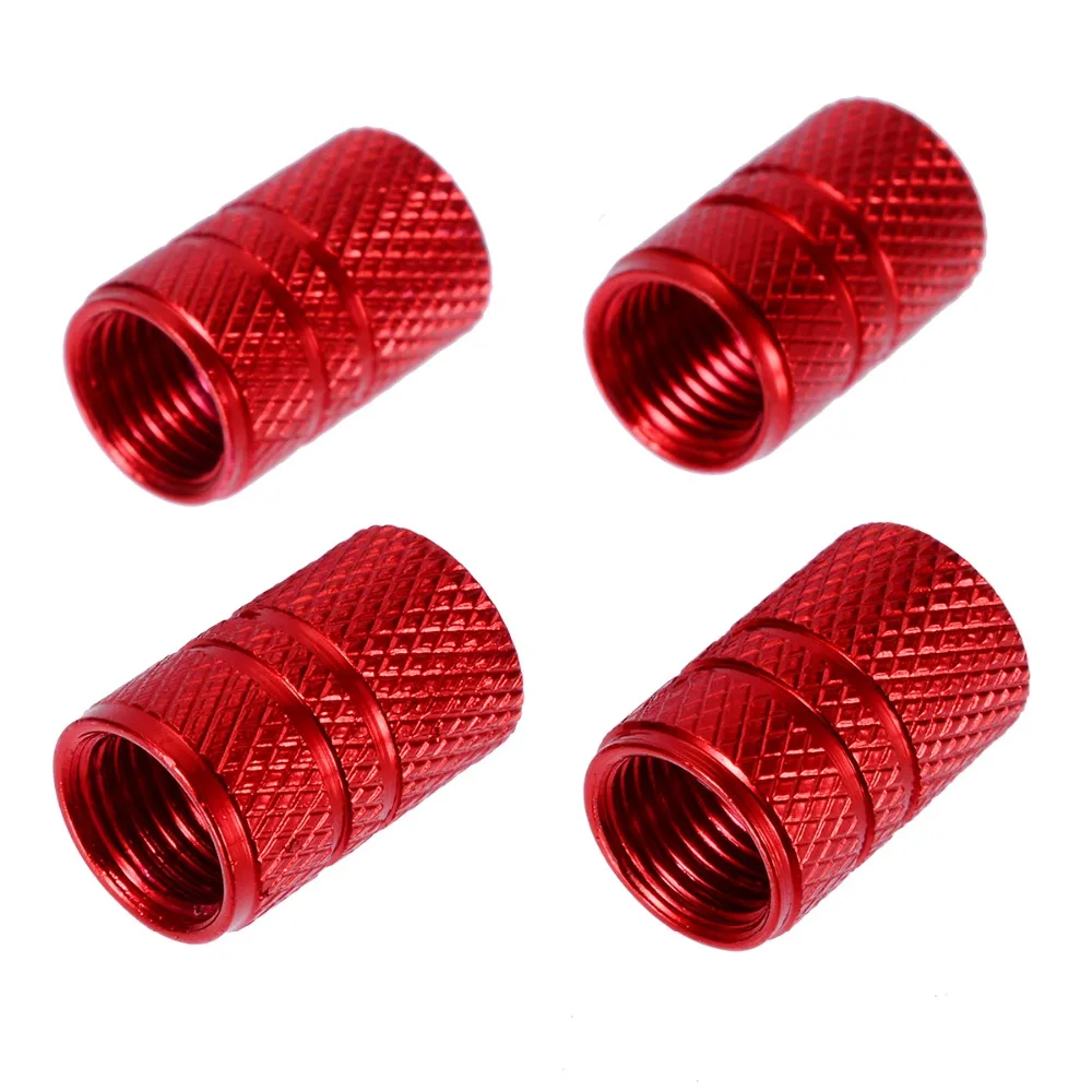 

Mayitr 4Pcs/set Universal Car Aluminum Alloy Wheel Tire Valve Air Stem Cap Cover Red Air Caps Airtight Cover Accessoires