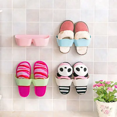 

Creative Plastic Shoe Racks Stand Wall Holder Shoes Cabinet Self -adhesive Display Shelf Organizer Wall Rack