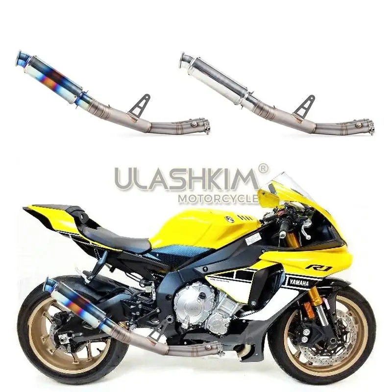 Полная выхлопная система мотоцикла slip on для Yamaha YZF R1 YZR-R1 контакт среднего звенья трубы