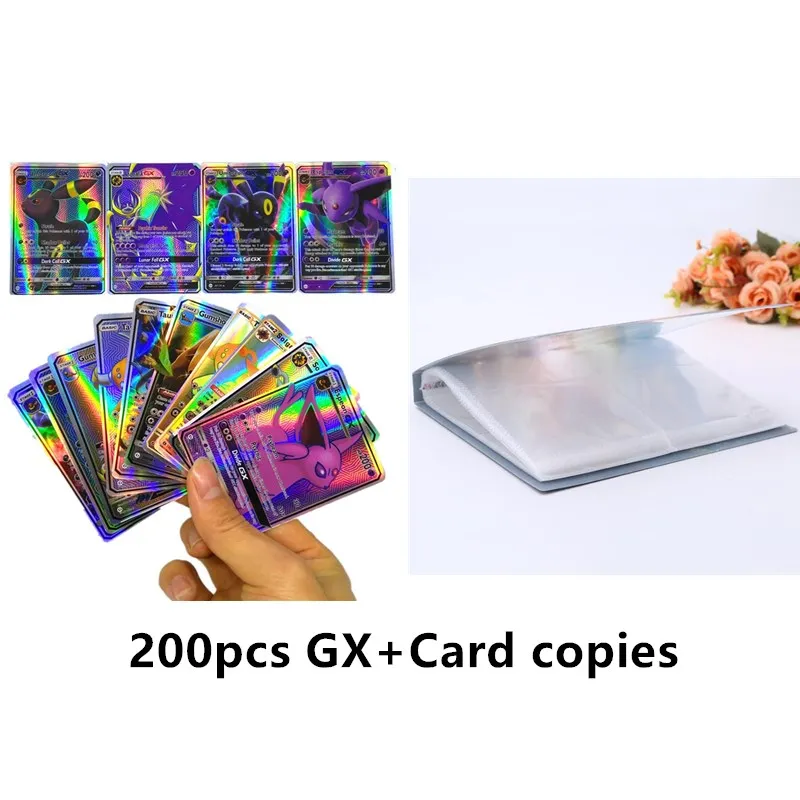 200pcs GX 1 copies funny 200 Pcs GX 25 50 100pcs MEGA Shining Cards Game Battle Carte Trading Cards Game Children Pokemons Toy - Цвет: 200pcs GX 1 copies