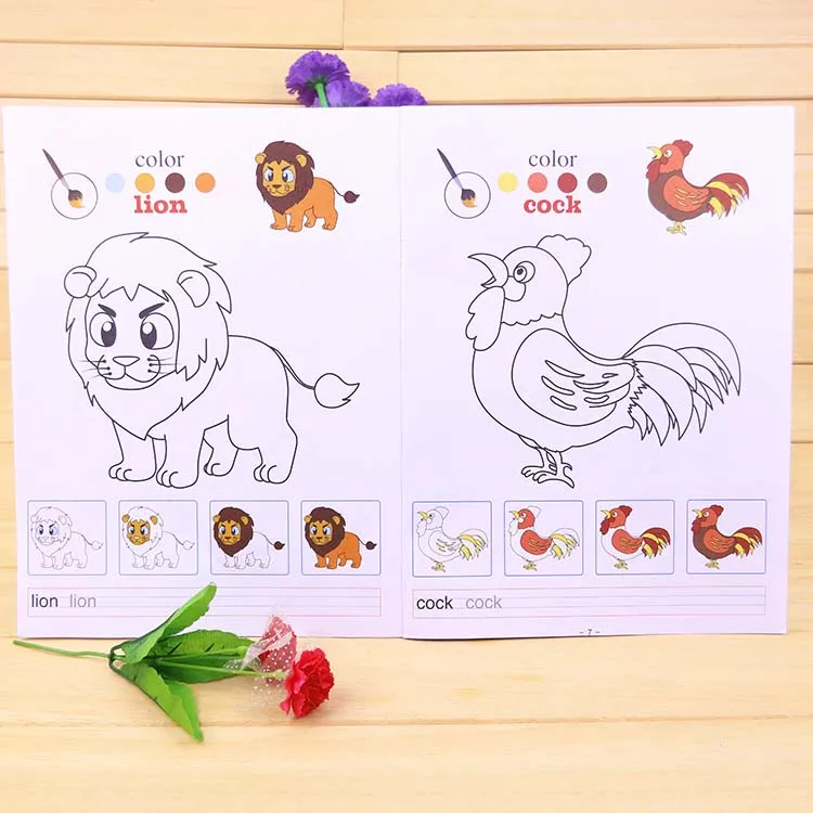Английская детская раскраска книга для рисования детский сад 2-3-6 лет игрушки для рисования подарок