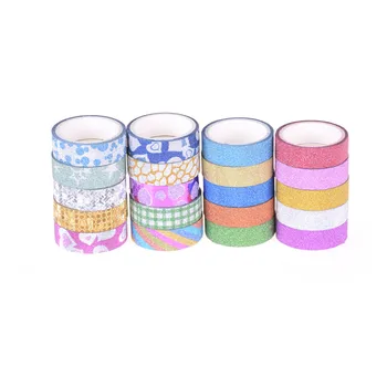 

5pcs/Lot Washi Tape Candy Glitter Masking Tapes Gold Paper Decorative Adhesive Tape Sticker Stationery School Supplies 15mm*3m