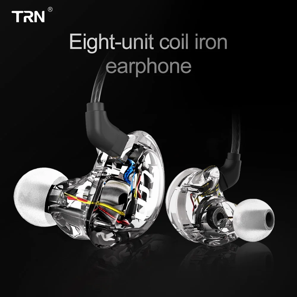 TRN V10 2DD+ 2BA гибридные наушники HiFi наушники в ухо 8 драйвер спортивные наушники для бега с микрофоном супер бас MMCX наушники