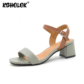 

2020 Fashion Sandals Bicolor High-heeled Sandals Shoes Woman High Heels Sandal Summer Shoes Women Shoes Female Sandalias Luxury