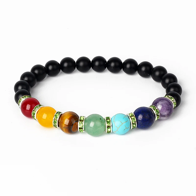 Natural Hematite 7 Chakra Bracelets Men Reiki Energy Stone Weight Loss Yoga Bracelet Slimming Woman Health Care Therapy Jewelry