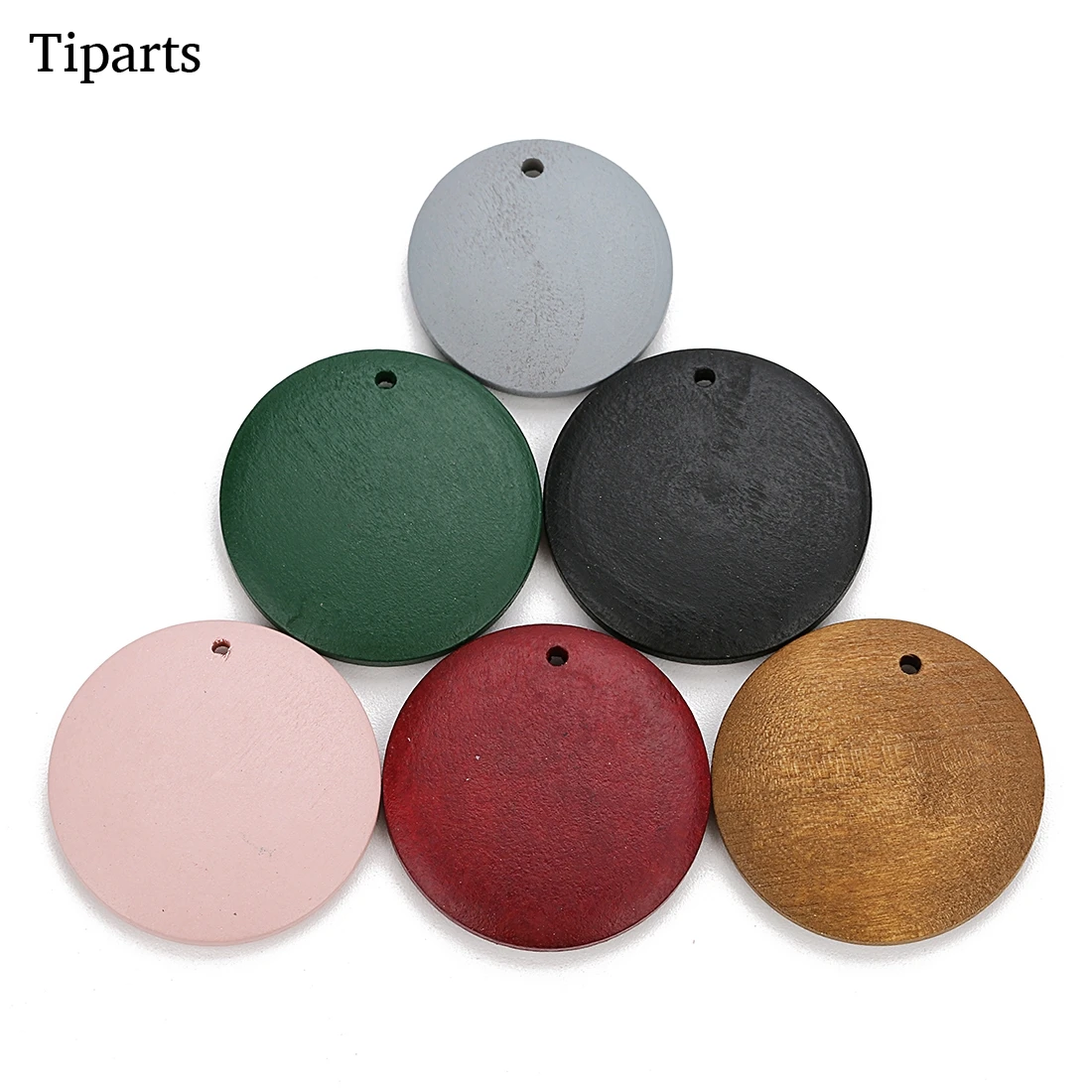 

30pcs/lot 20/25/30mm Natural Wood Beads Flat Round 1.5mm Hole Loose Wood Spacer Beads For DIY Jewelry Making 9color