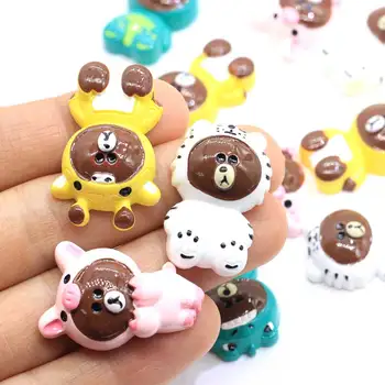 

50Pcs/100Pcs Kawaii Flatback DIY Cartoon Bear Resin Cabochons Flat Back Scrapbooking Embellishment Decoration Crafts Making