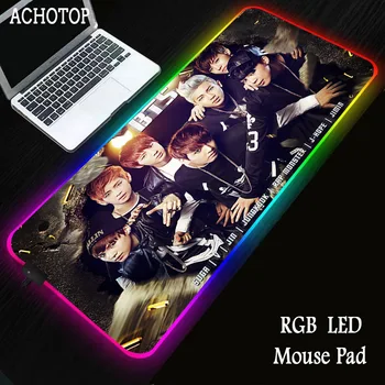 

handsome boy Lockedge Mouse Pad Game RGB Gamer Large LED Backlight XXL Mause Computer Keyboard Table Mat Optional Mousemat