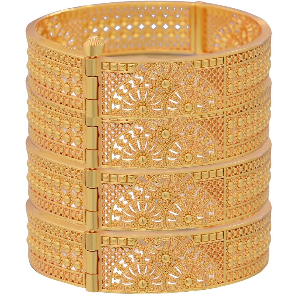 Luxury 24k Indian Dubai Gold Color Bangles For Women Dubai Wedding Bridal Bangles&Bracelet Gifts For Women