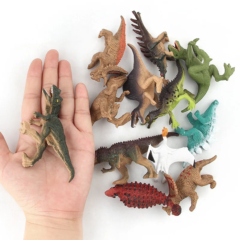 

CHILDREN'S Toy Animal Dinosaur Plastic Dinosaur Model 12 Only Set Dinosaur Model Toy