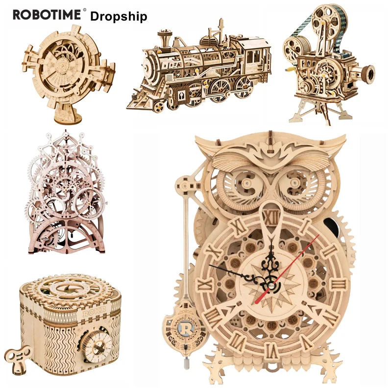 Robotime 3D деревянная игрушка головоломка механизм для модели механическая лазерная