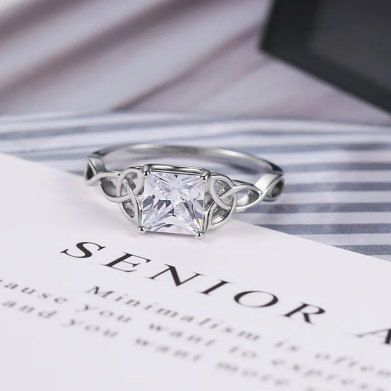 Classic Sterling 925 Silver Ring 4 Claws AAA Zircon Diamond Ring for Women Engagement Wedding Ring Moissanite Stone Fine Jewelry