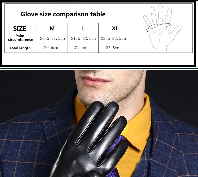 Winter high qualitysheepskin gloves /fashion leather gloves / men's touch screen winter cycling driving warm gloves