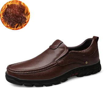 

Winter Fashion Comfortable Breathable Soft Genuine Leather Loafers Shoes Men High Quality Casual Falts Men Oxfords %C3190279