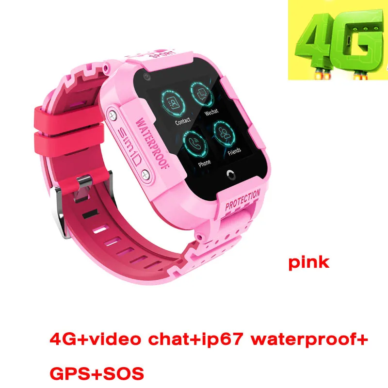 pink Greentiger водонепроницаемые 4G Смарт-часы детские gps расположение SOS Wi-Fi Видеозвонок DF39 умные часы детская камера безопасность для детей VS A36E - Цвет: pink