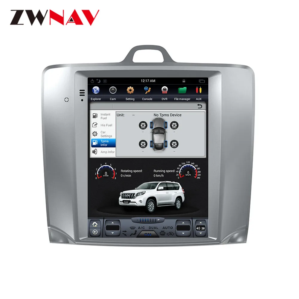 Perfect Vertical screen tesla style Android 7.1 Car DVD player GPS Navigation For Ford Focus 2004-2012 multimedia radio stereo head unit 1