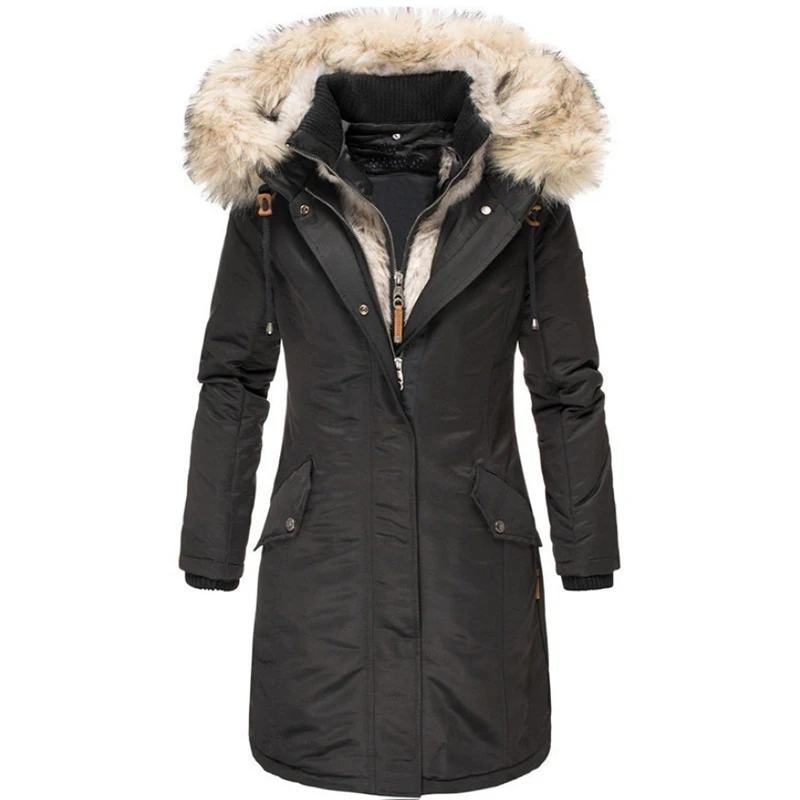 Liva girl, новинка, женские парки, Женское зимнее пальто, утепленная хлопковая зимняя куртка, женская черная верхняя одежда, парки для женщин, зимняя