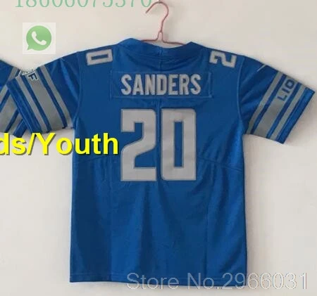 Детройт А++ качественная детская одежда 9 Matthew Stafford 15 Golden Tate 20 Barry Sanders Frank Ragnow 1 Kerryon jonson 0 jersey - Цвет: for kids youth